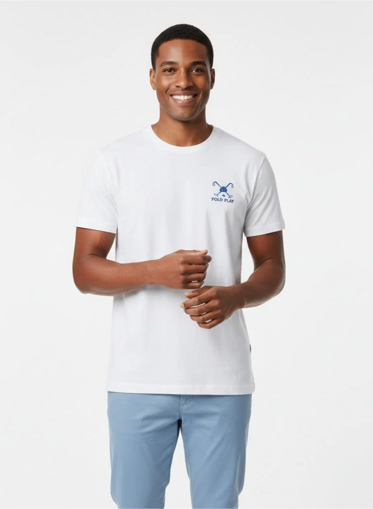 Polo Play Mens Graphic T-shirt -WHITE